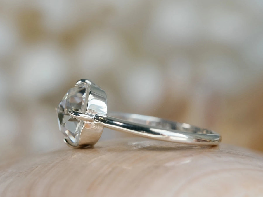 Antique Rose Cut Moissanite Ring