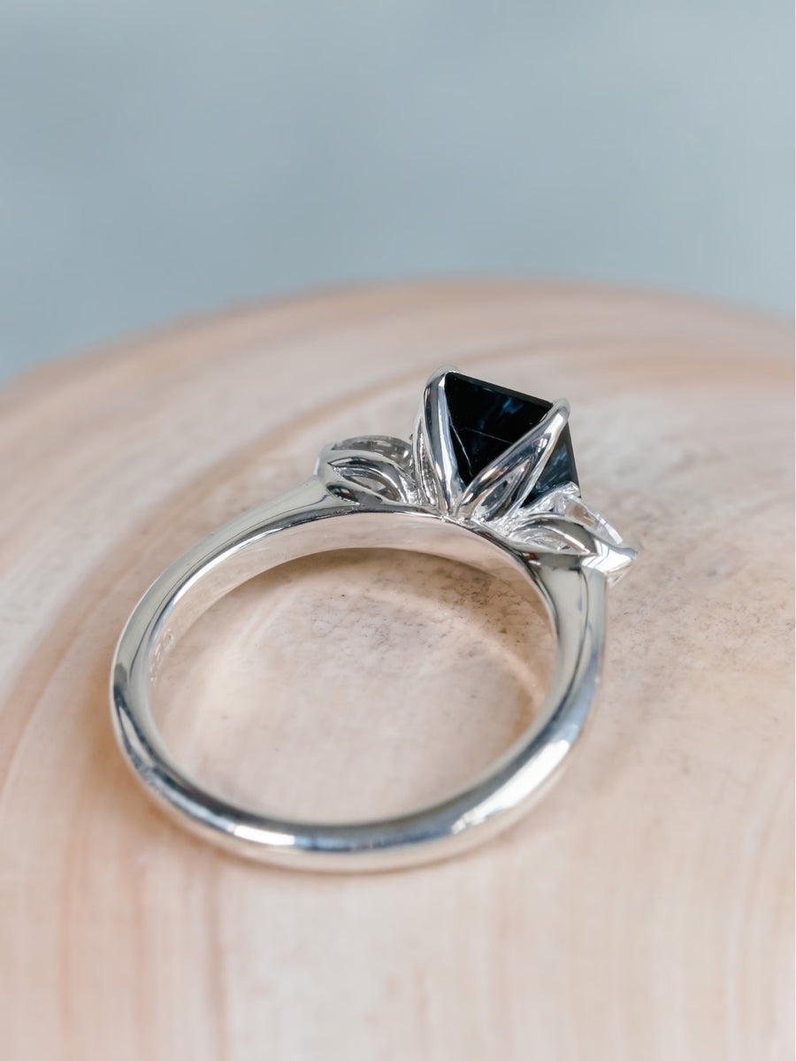 14k London Blue Topaz Three Stone Ring