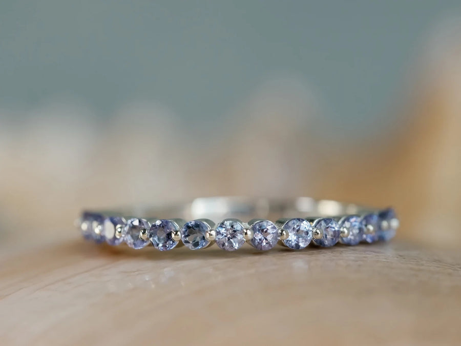 14k Natural Tanzanite Wedding Band