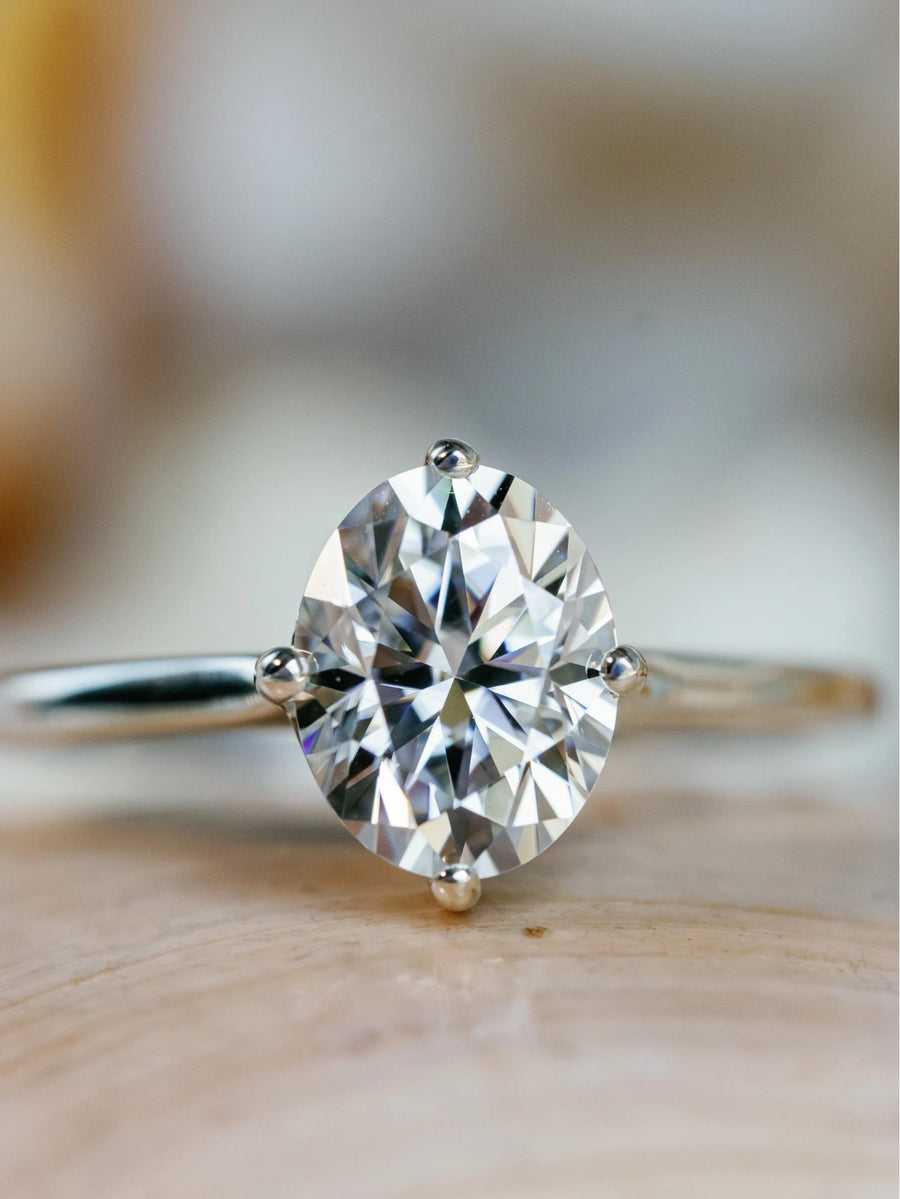 14k Oval Moissanite 2.00ct Engagement Ring