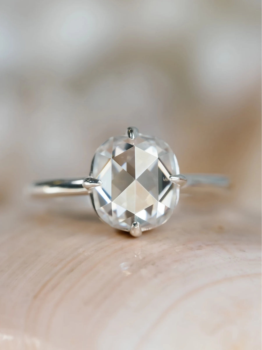 Antique Rose Cut Moissanite Ring