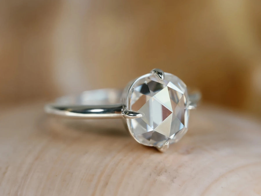 Antique Rose Cut Moissanite Ring