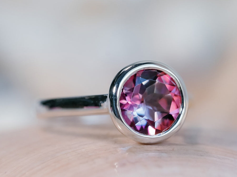 14k Pink Topaz Bezel Ring