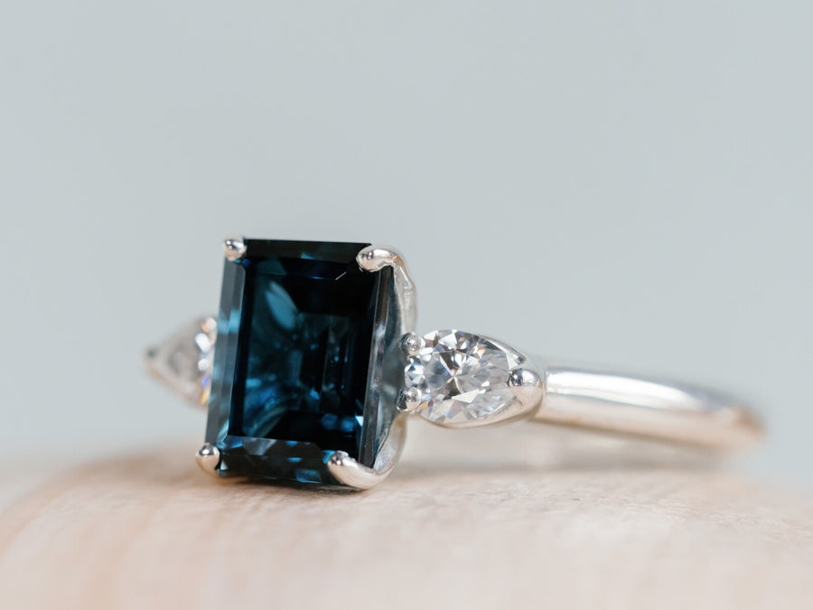14k London Blue Topaz Three Stone Ring