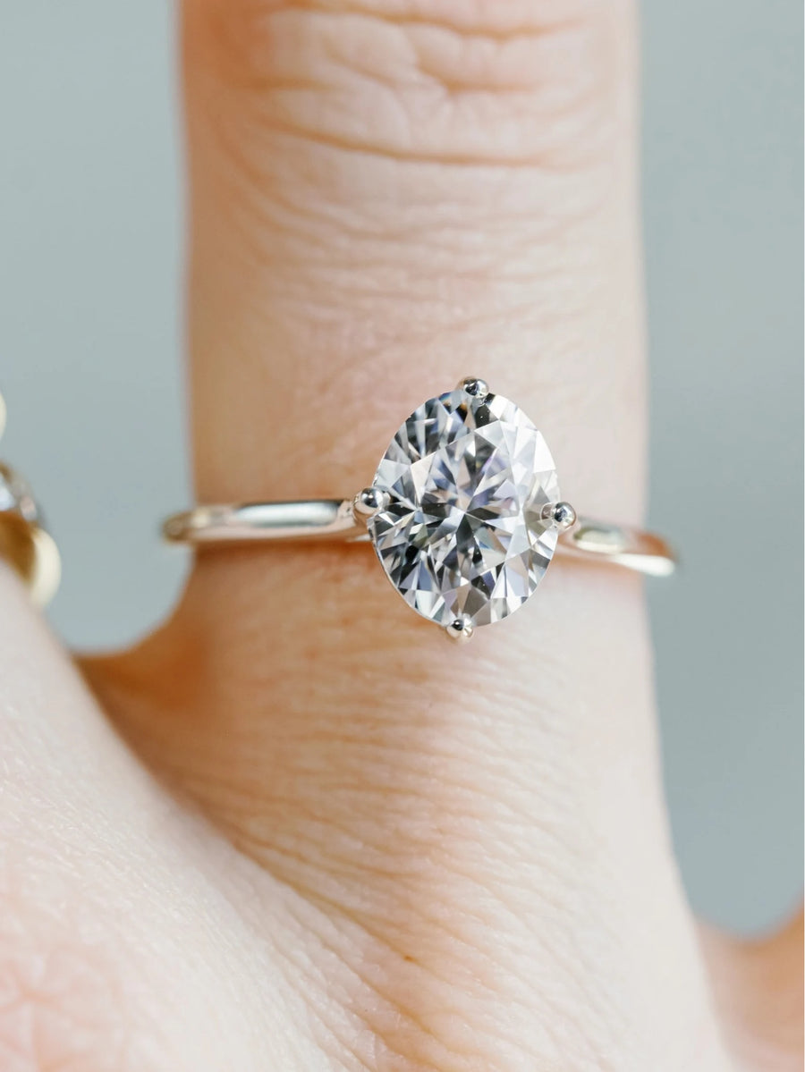14k Oval Moissanite 2.00ct Engagement Ring