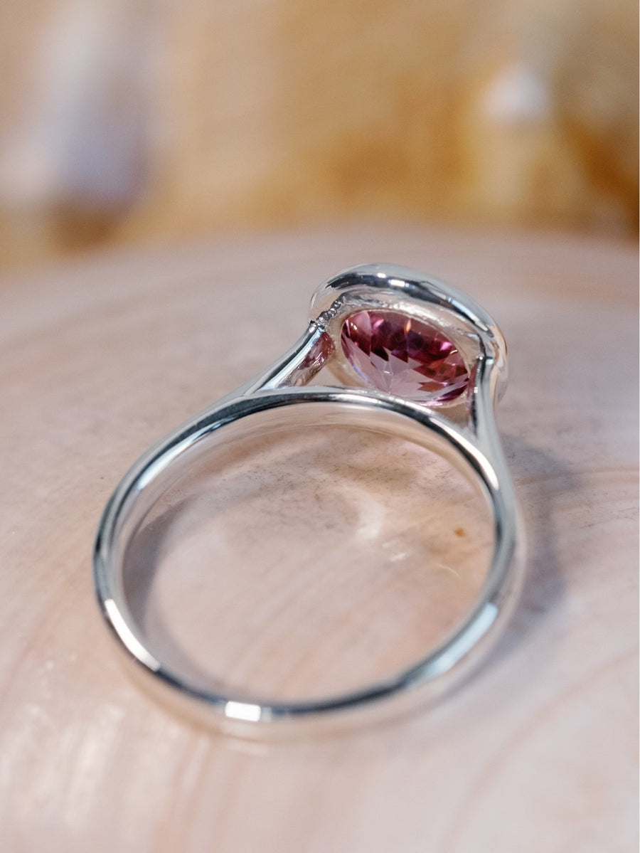 14k Pink Topaz Bezel Ring