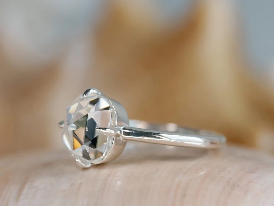 Antique Rose Cut Moissanite Ring