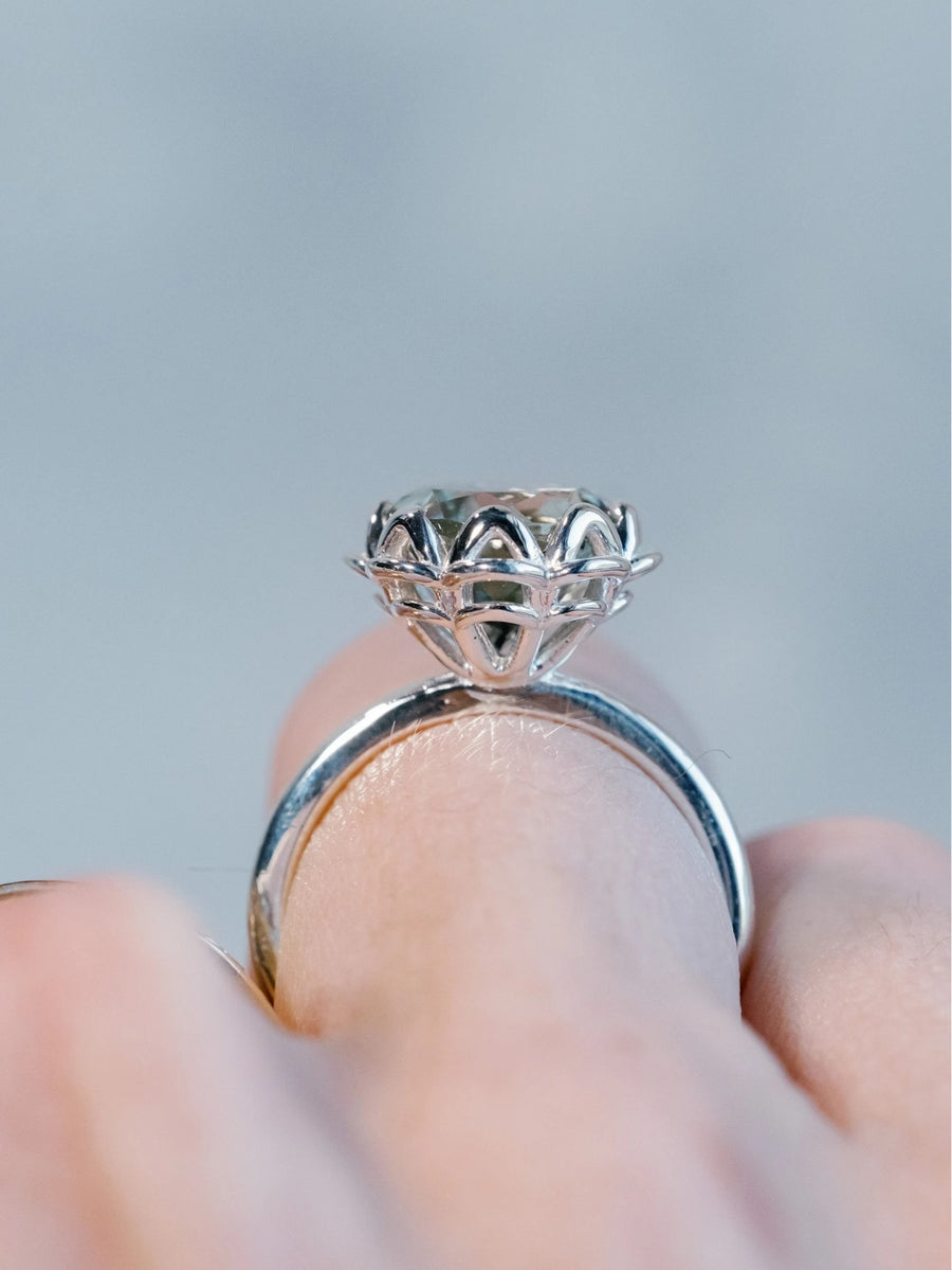 14k Large Prasiolite Green Amethyst Ring