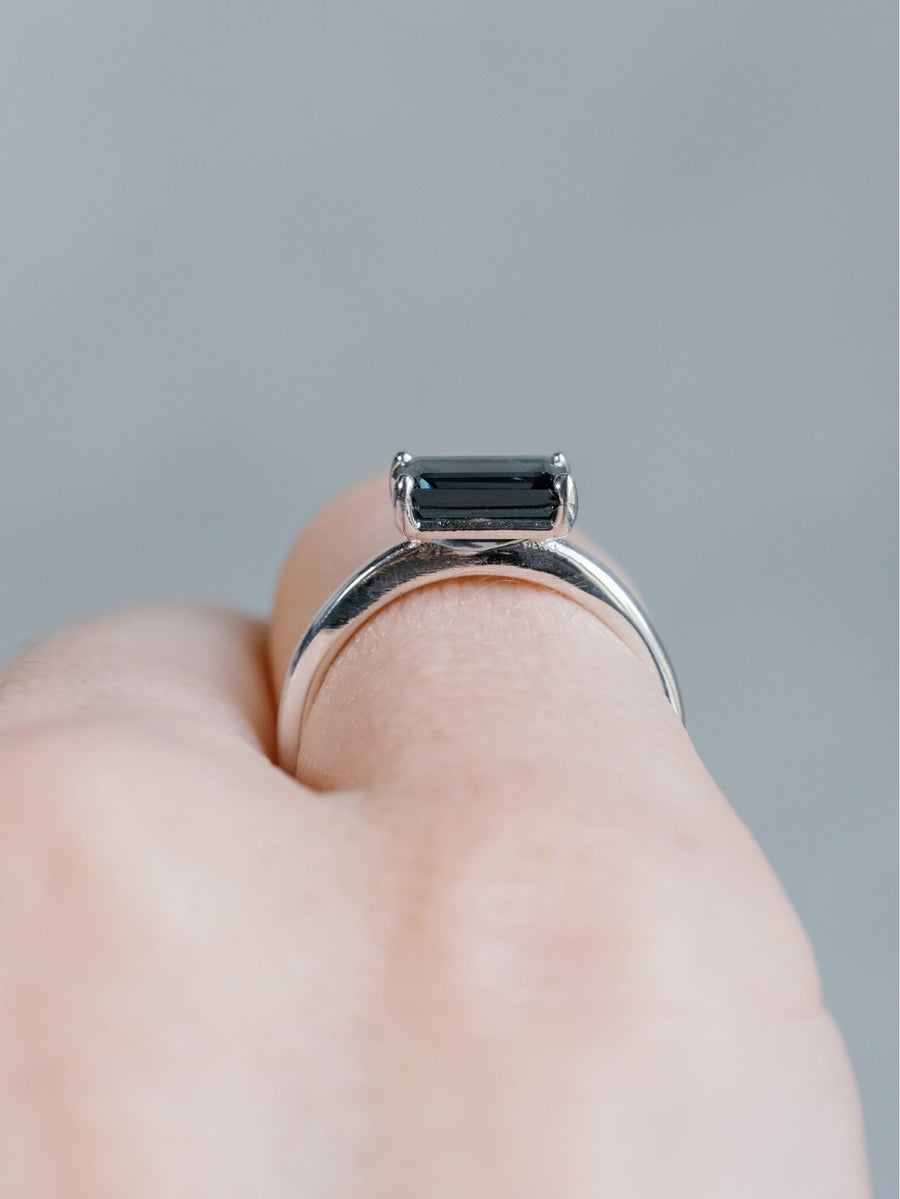14k London Blue Topaz Emerald Cut London Blue Topaz