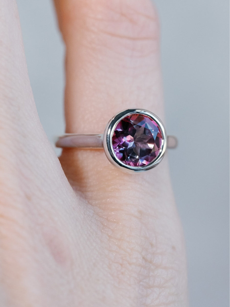 14k Pink Topaz Bezel Ring