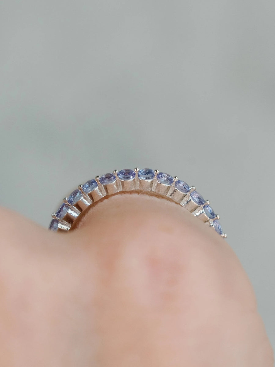 14k Natural Tanzanite Wedding Band