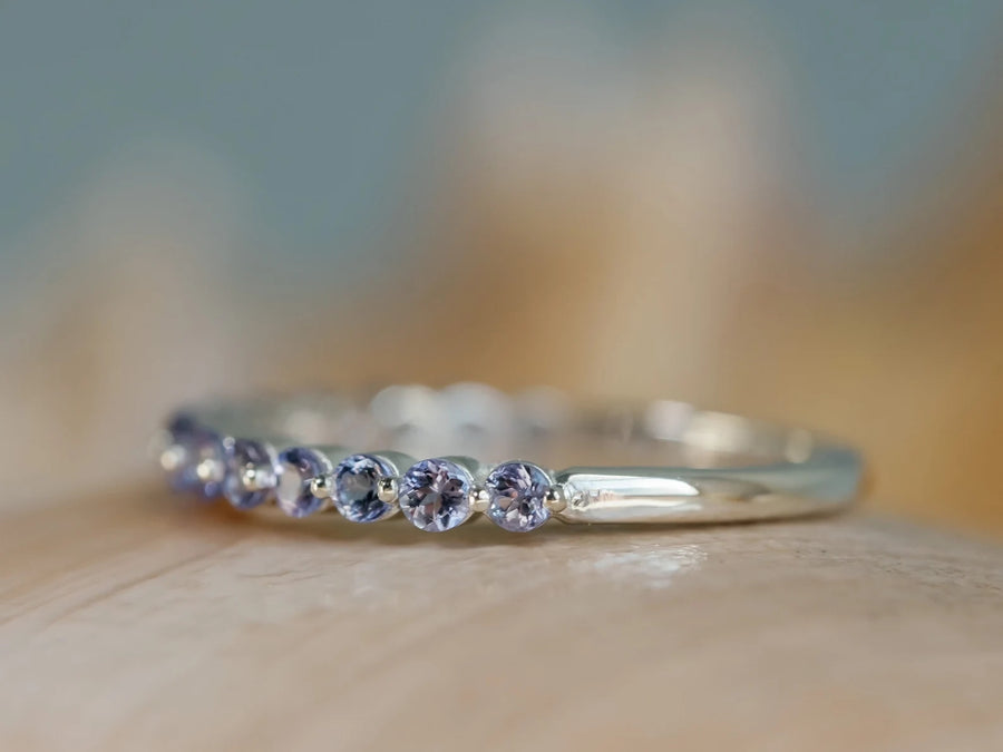 14k Natural Tanzanite Wedding Band