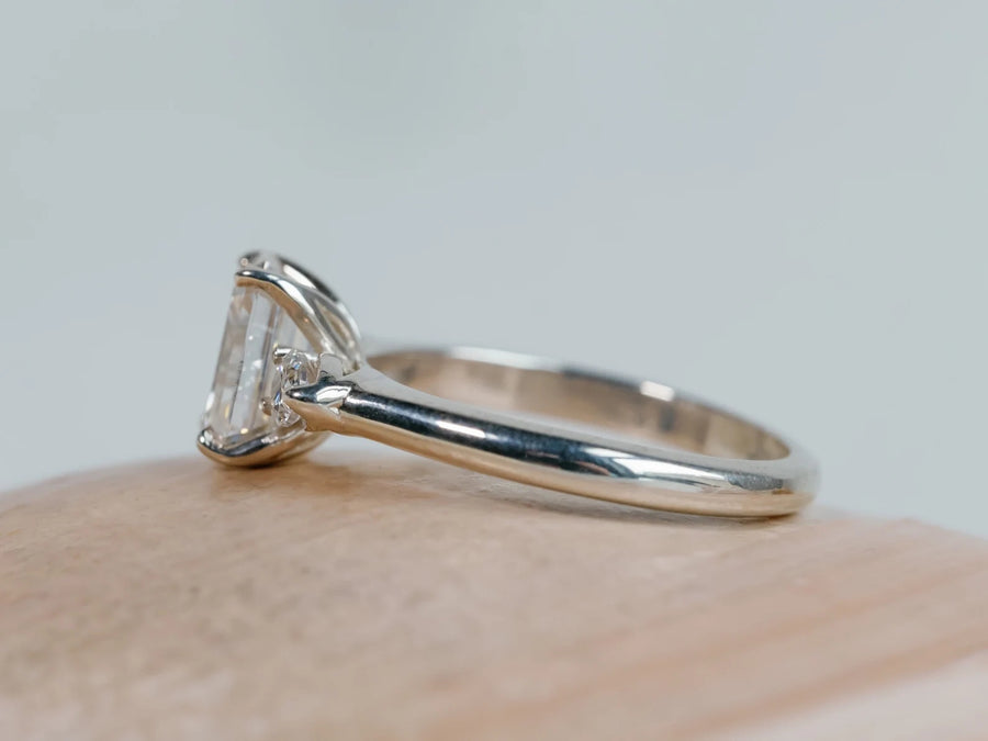 Three Stone Moissanite Engagement Ring