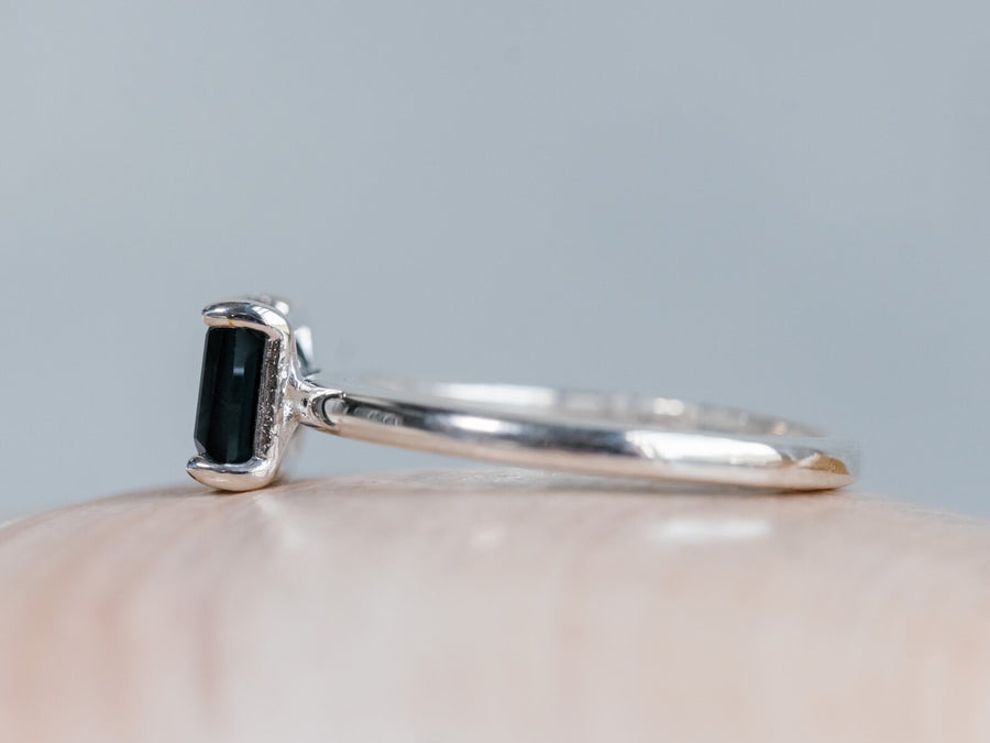 14k London Blue Topaz Emerald Cut London Blue Topaz