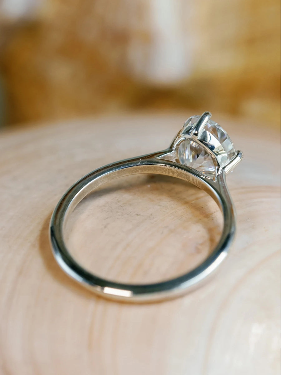 14k Oval Moissanite 2.00ct Engagement Ring