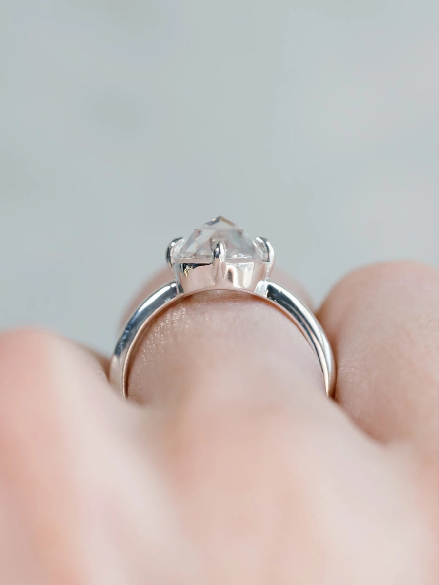 Antique Rose Cut Moissanite Ring