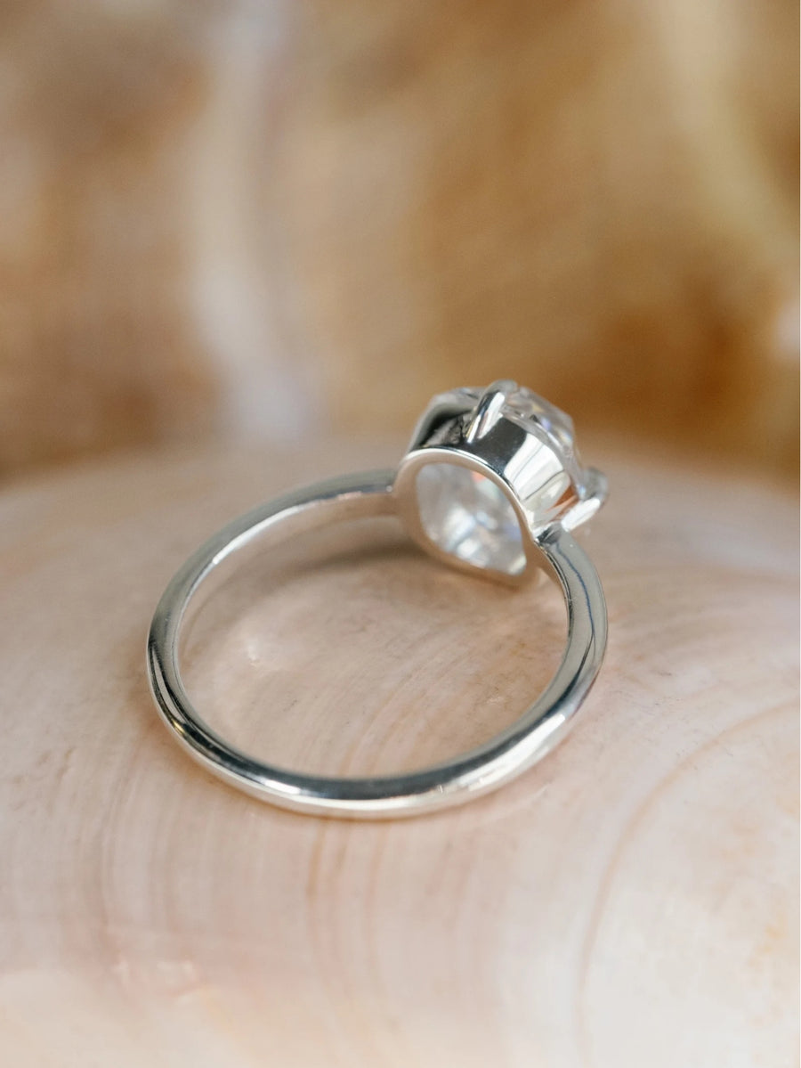 Antique Rose Cut Moissanite Ring