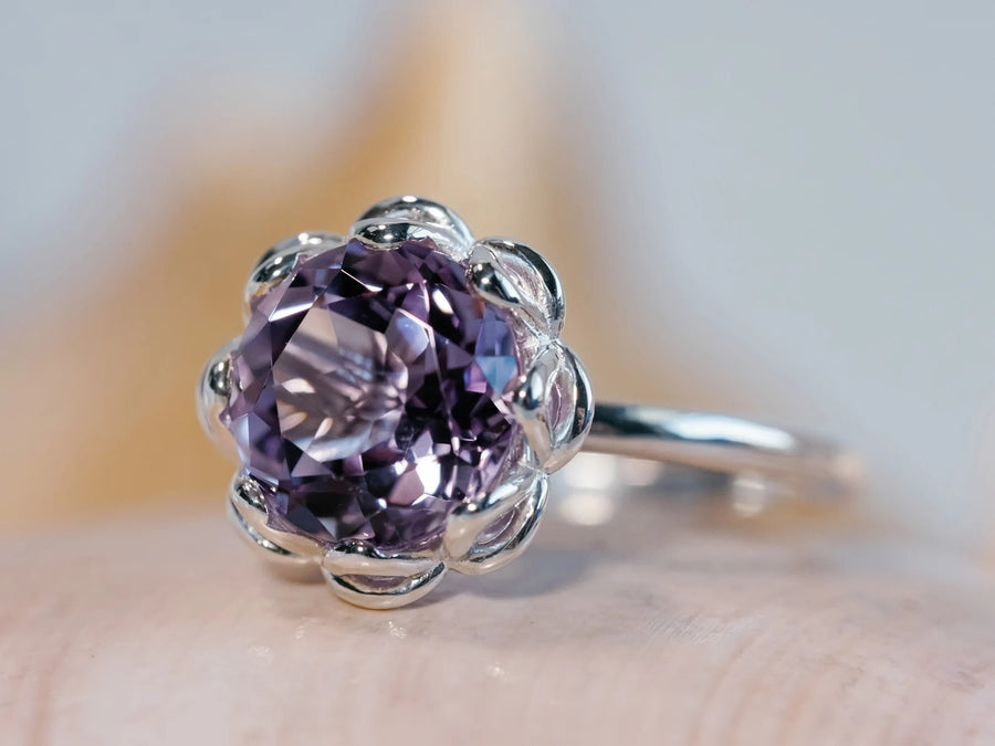 14k Rose De France Large Amethyst Cocktail Ring