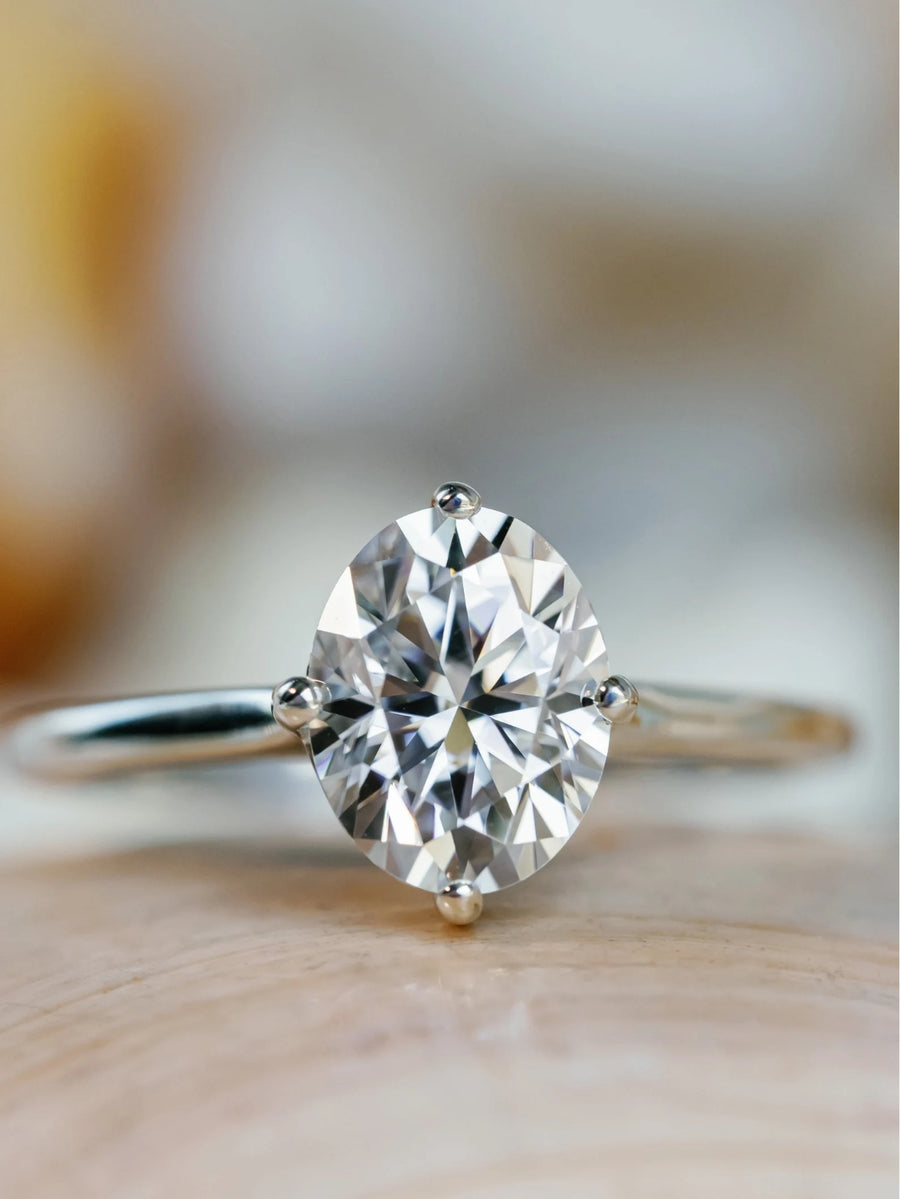 14k Oval Moissanite 2.00ct Engagement Ring
