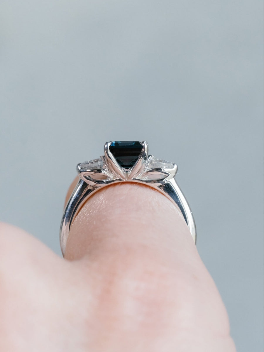 14k London Blue Topaz Three Stone Ring