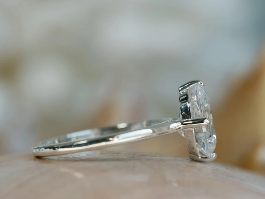 14k Oval Moissanite 3.00ct Engagement Ring