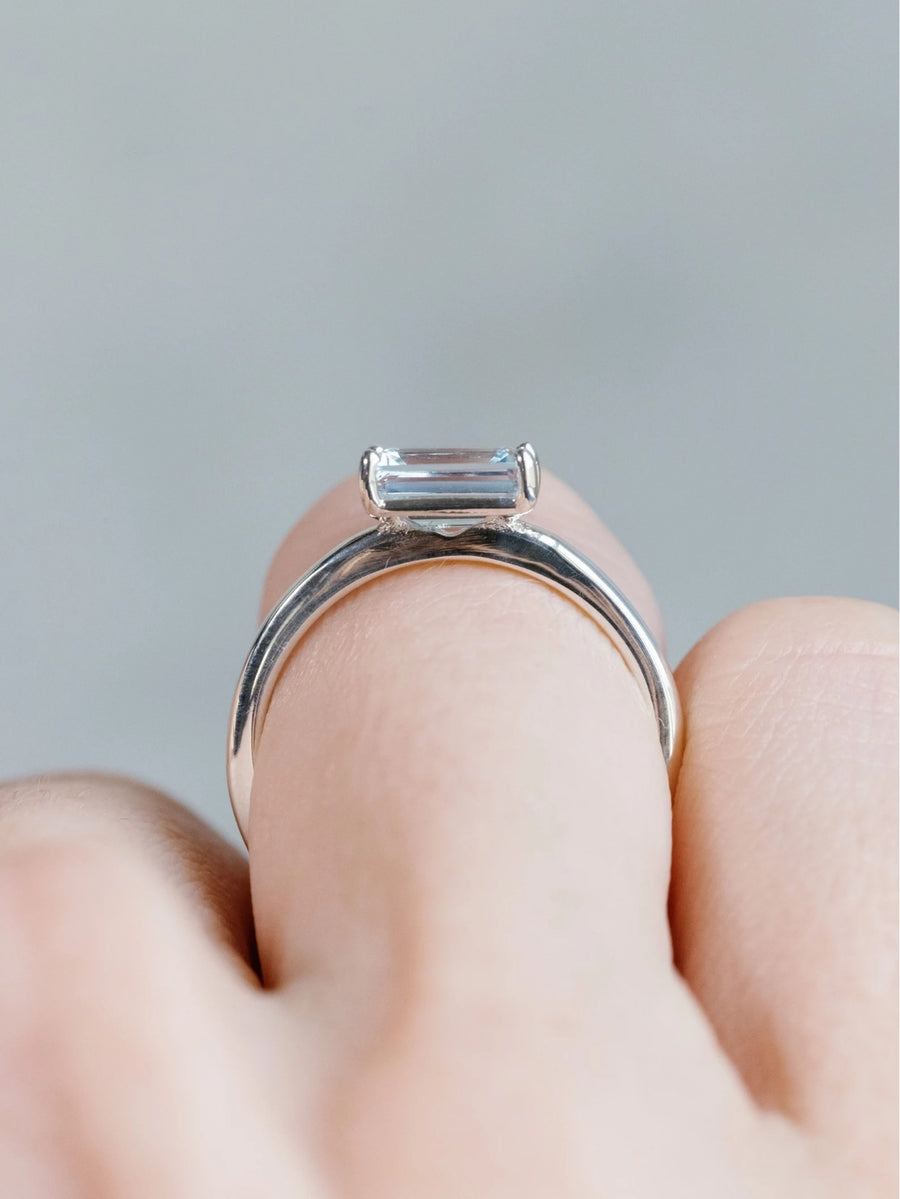 14k Sky Blue Topaz Ring, Natural Blue Topaz Ring