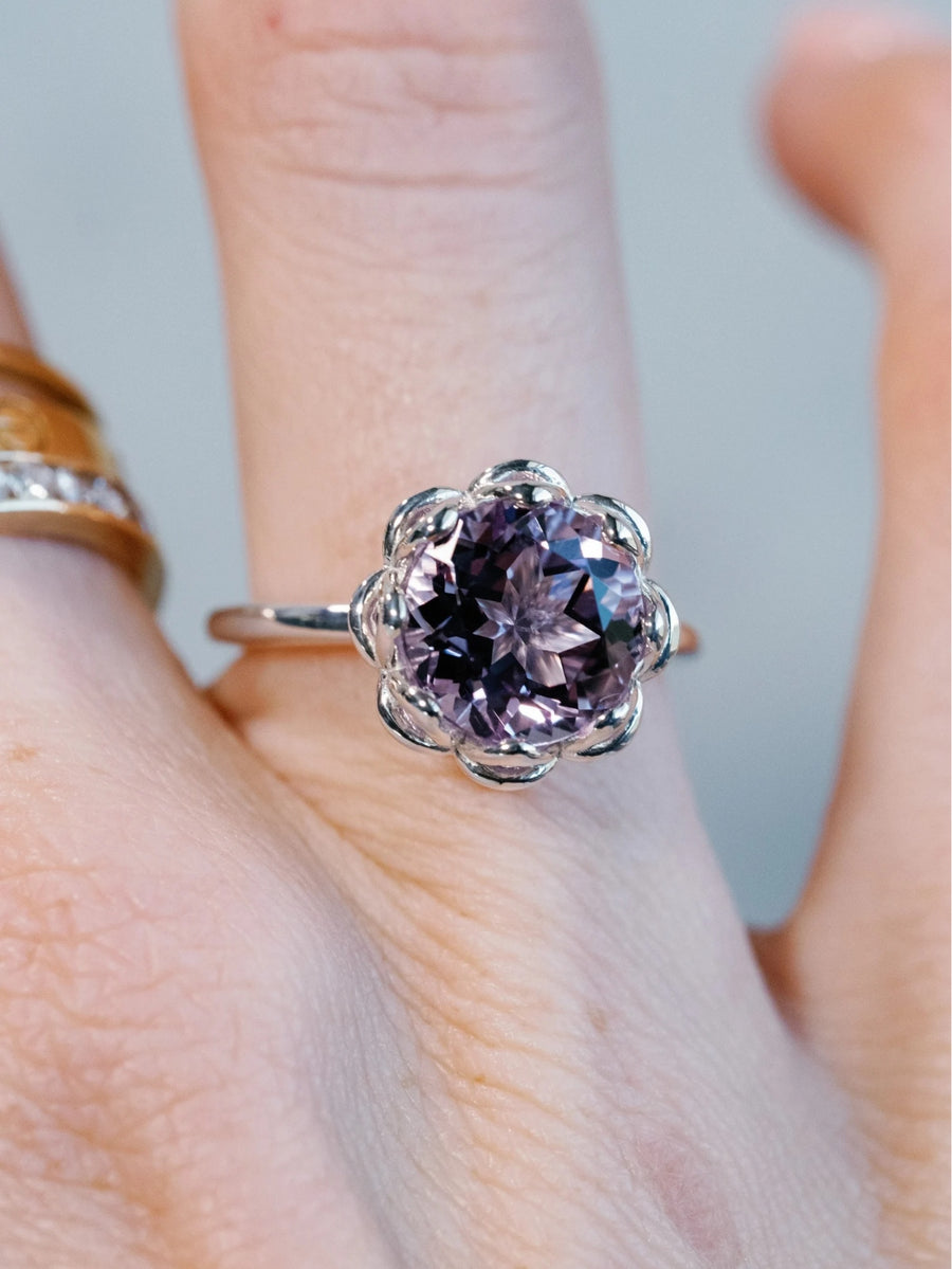 14k Rose De France Large Amethyst Cocktail Ring