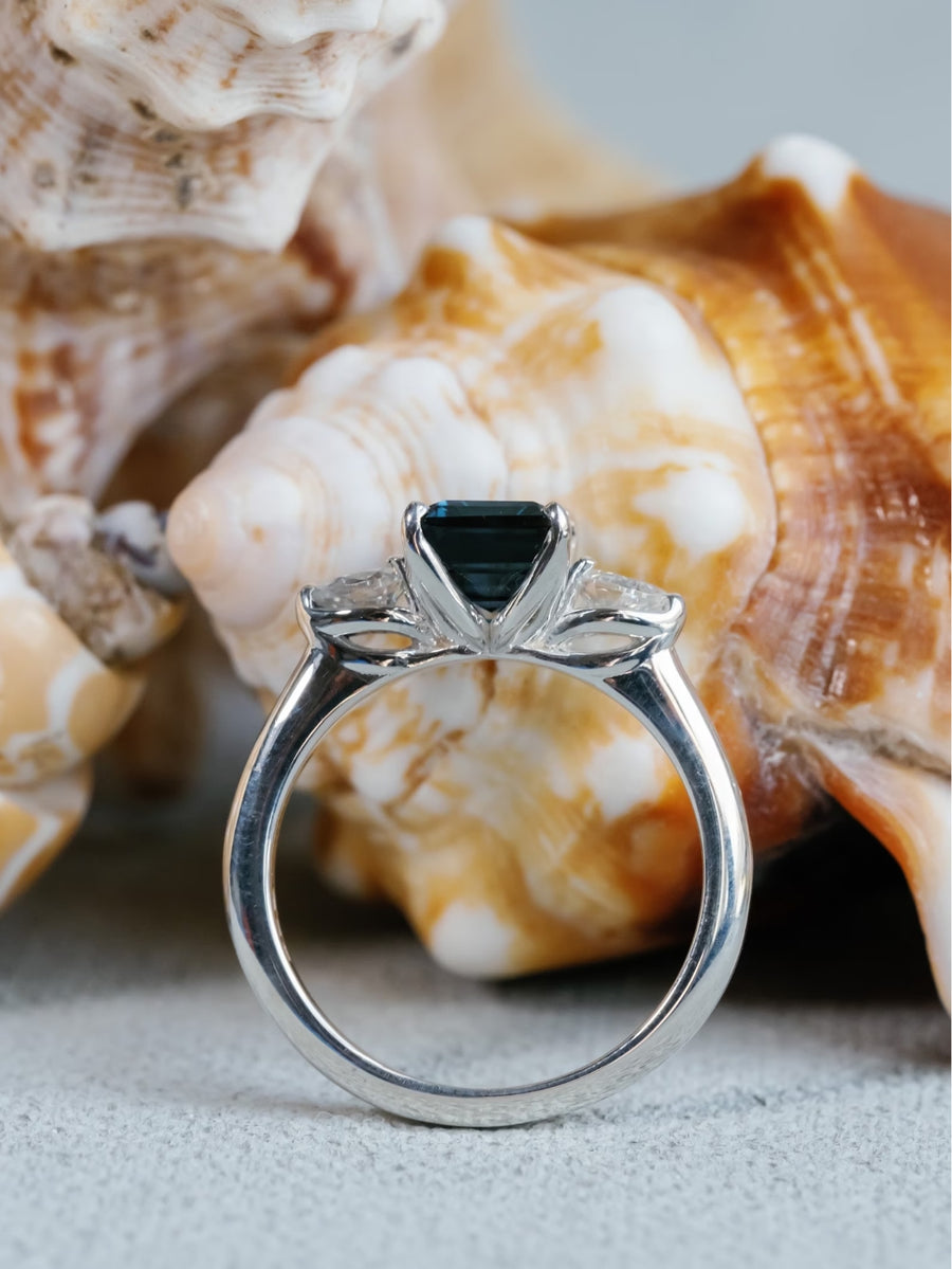 14k London Blue Topaz Three Stone Ring