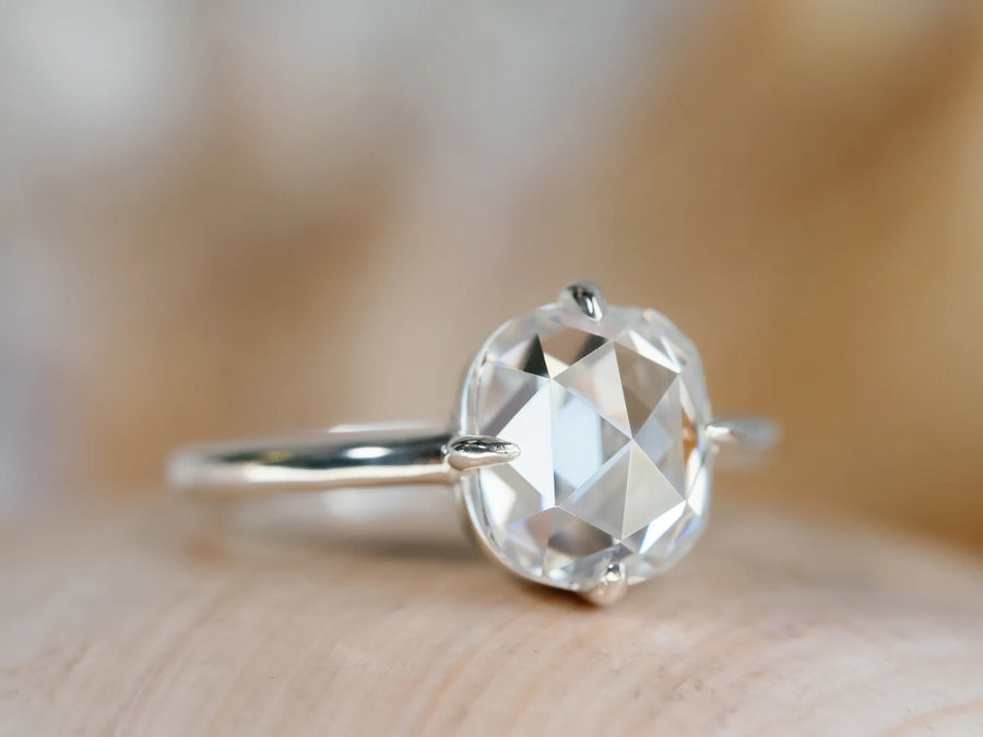 Antique Rose Cut Moissanite Ring