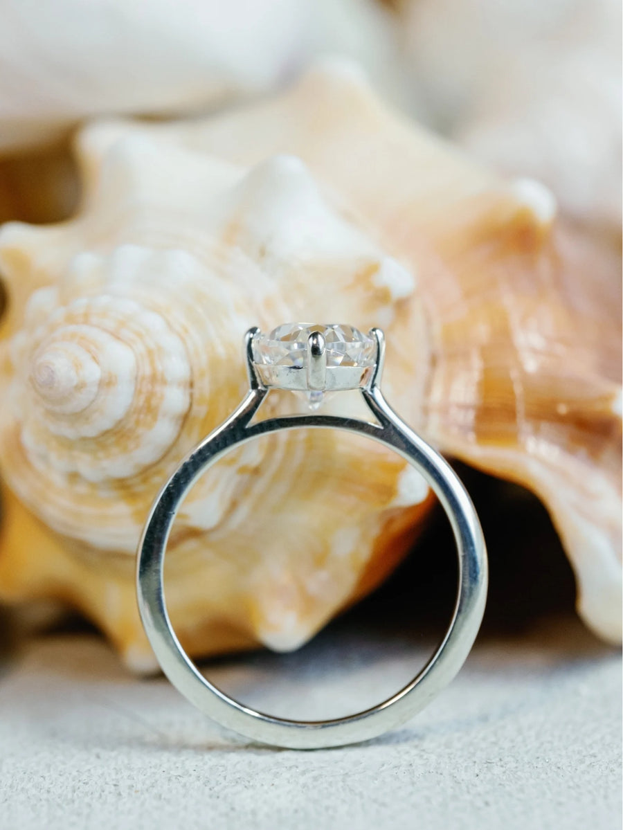 14k Oval Moissanite 2.00ct Engagement Ring