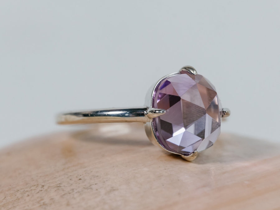 14k Amethyst Antique Rose Cut Rose De France Ring