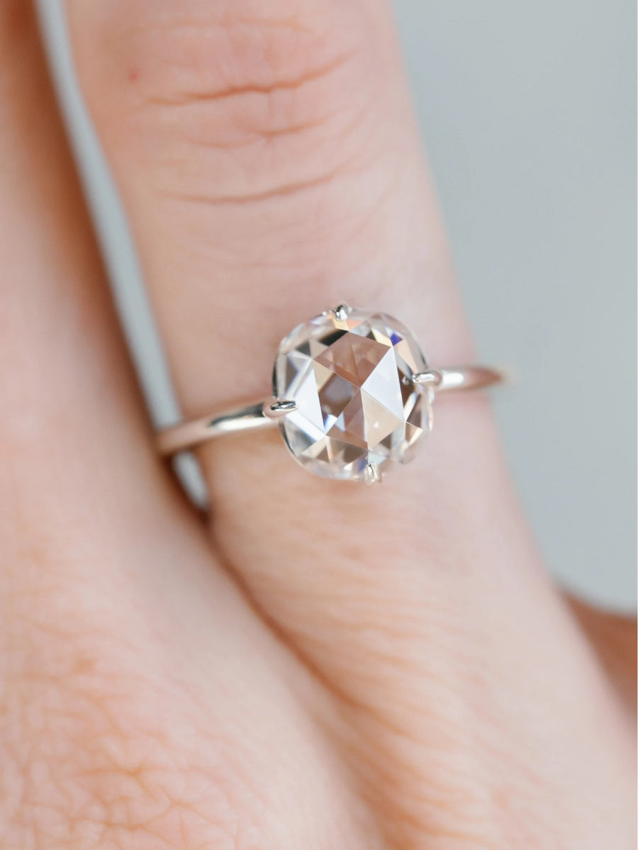 Antique Rose Cut Moissanite Ring