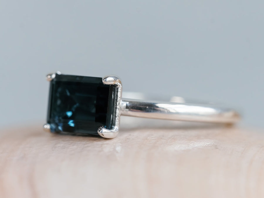14k London Blue Topaz Emerald Cut London Blue Topaz
