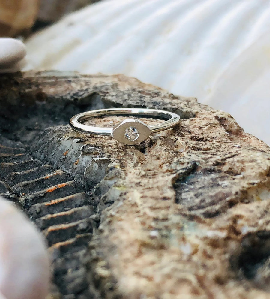 Diamond Evil Eye Ring