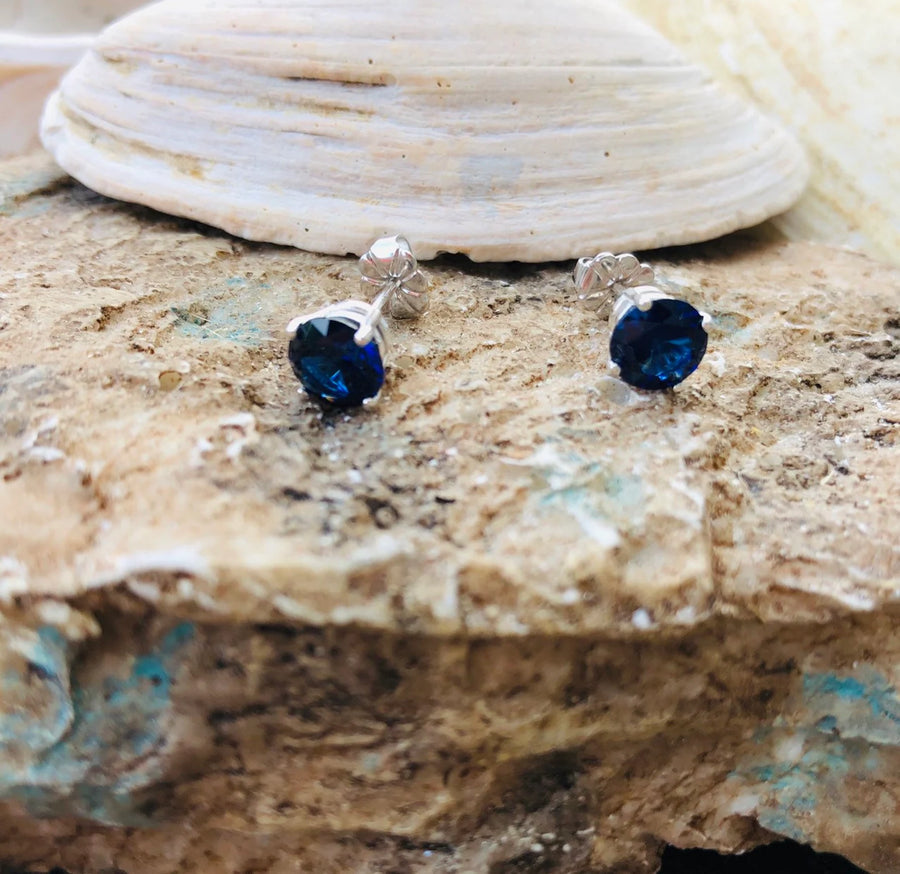 Blue Sapphire 2.00 ct. September Birthstone Stud Earrings