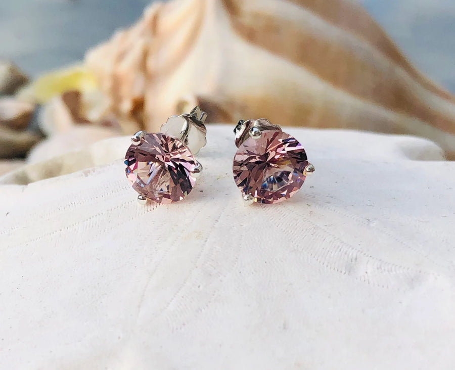 Morganite 4.00ct Martini Setting Stud Earrings