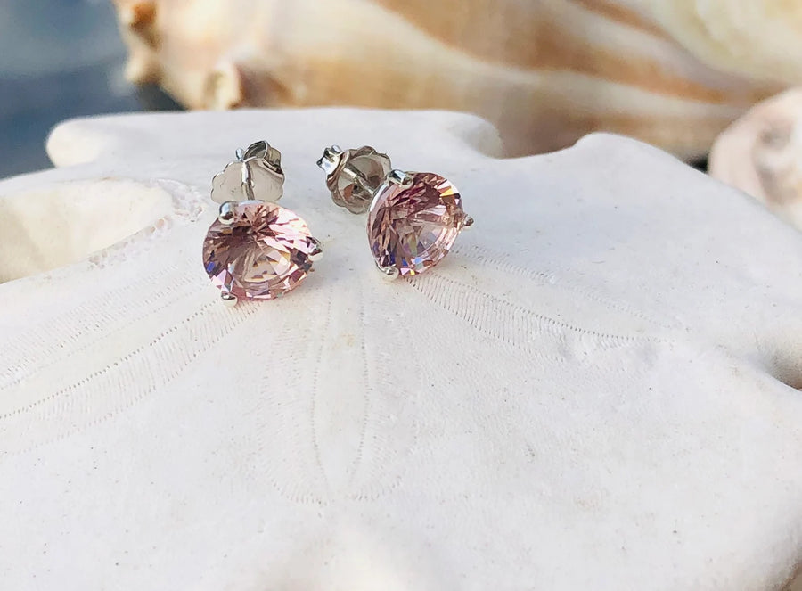 Morganite 4.00ct Martini Setting Stud Earrings