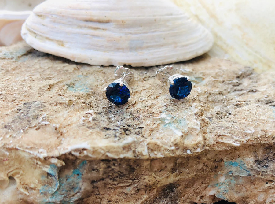 Blue Sapphire 2.00 ct. September Birthstone Stud Earrings