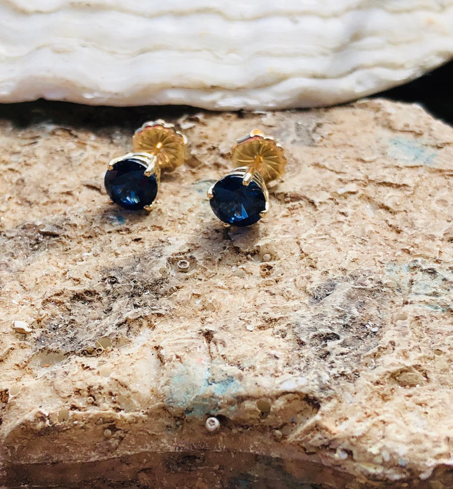 Sterling Silver Bezel Set 4mm Birthstone Stud Earrings