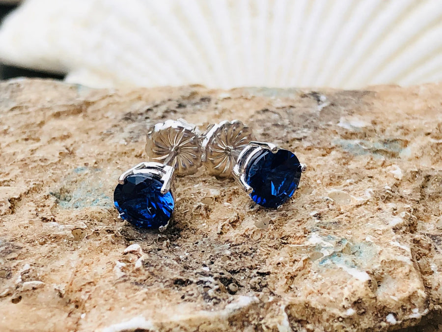 Blue Sapphire 2.00 ct. September Birthstone Stud Earrings