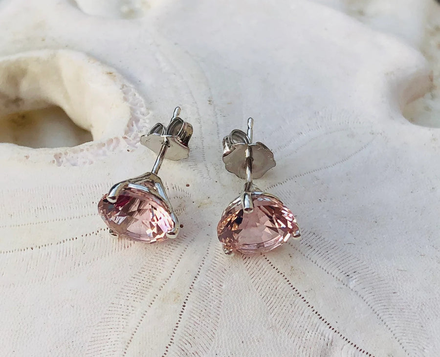 Morganite 4.00ct Martini Setting Stud Earrings