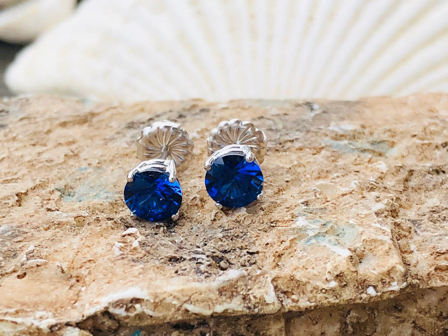 Blue Sapphire 2.00 ct. September Birthstone Stud Earrings