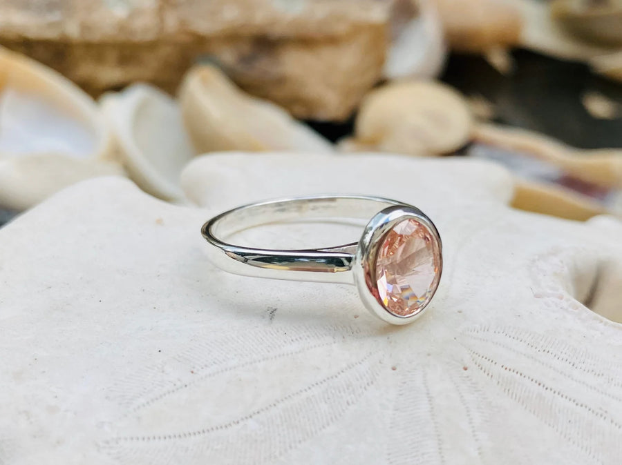 Oval Morganite Solitaire Engagement Ring