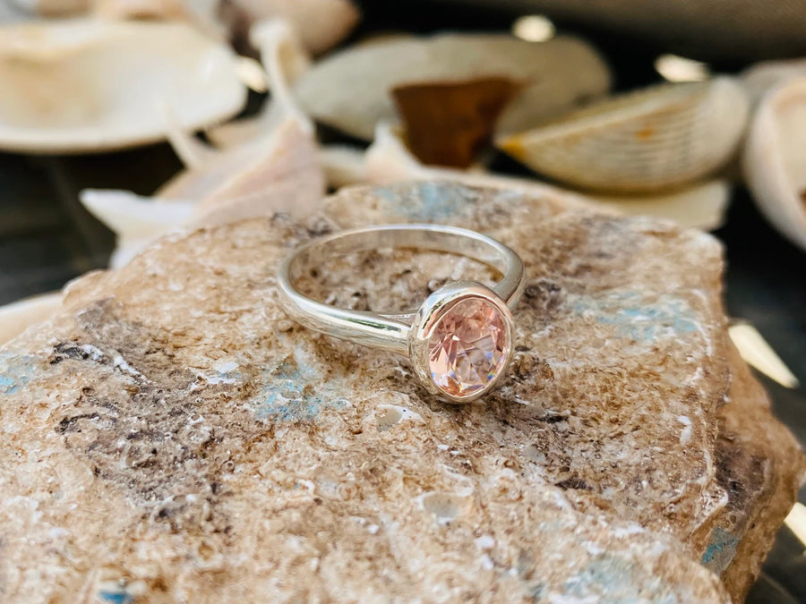 Oval Morganite Solitaire Engagement Ring