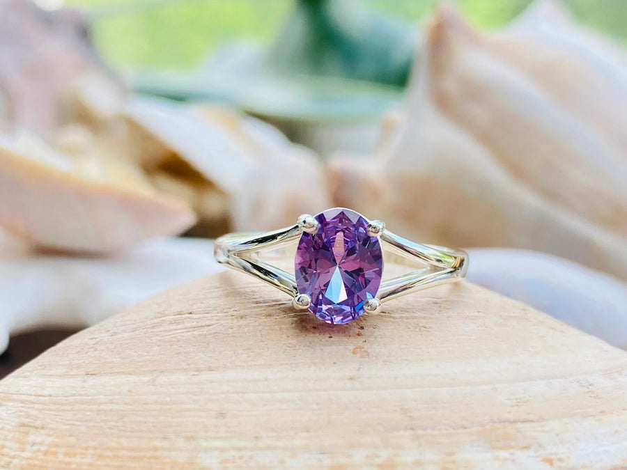 Oval Alexandrite Solitaire Ring