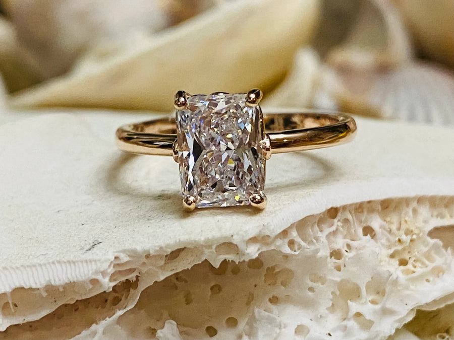 Radiant Cut Solitaire Moissanite 2.00ct Engagement Ring