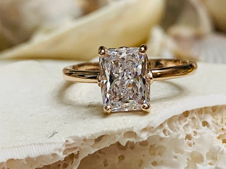 Radiant Cut Solitaire Moissanite 2.00ct Engagement Ring