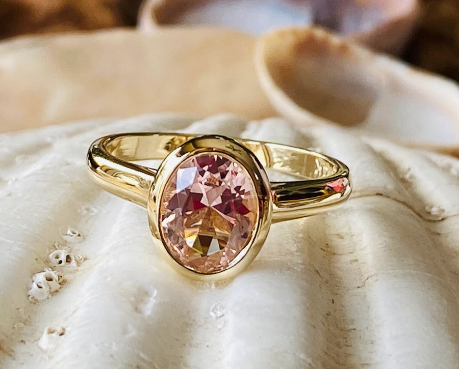 Oval Morganite Solitaire Engagement Ring