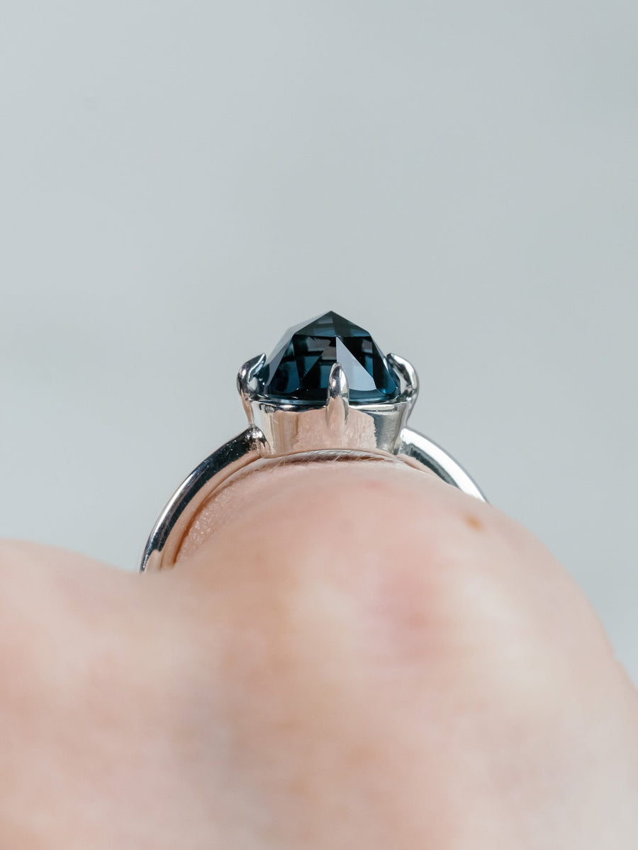 14k Rose Cut London Blue Topaz Ring