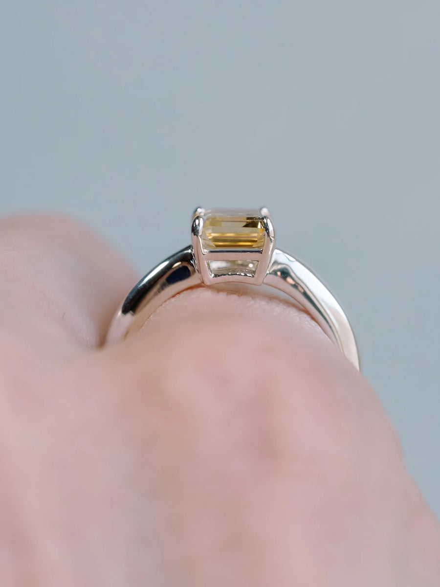 14k Emerald Cut 1.5ct Natural Citrine Solitaire Ring